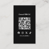 Carte De Visite Social Media Connect With Us QR Code Loyalty Card (Dos)