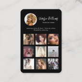 Carte De Visite Social Media Custom QR Code & Photo Black Modern (Devant)