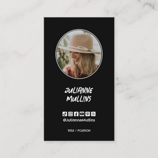 Carte De Visite Social Media Influencer QR Code (Devant)