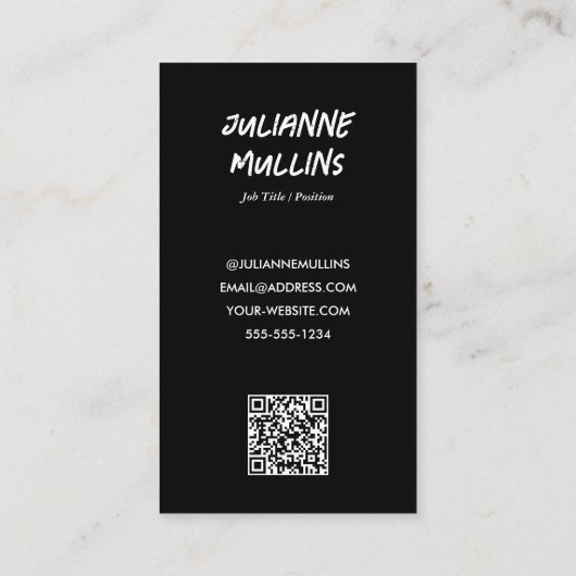 Carte De Visite Social Media Influencer QR Code (Dos)