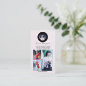 Carte De Visite Social Media Influencer QR Code Photo Beige (Debout devant)