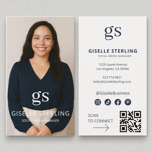 Carte De Visite Social Media Manager Photo Social Media QR Code