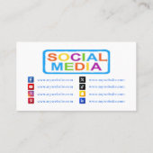 Carte De Visite Social Media Networking QR Code Business Cards 14 (Dos)