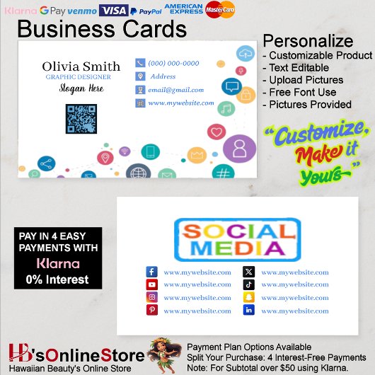 Carte De Visite Social Media Networking QR Code Business Cards 14
