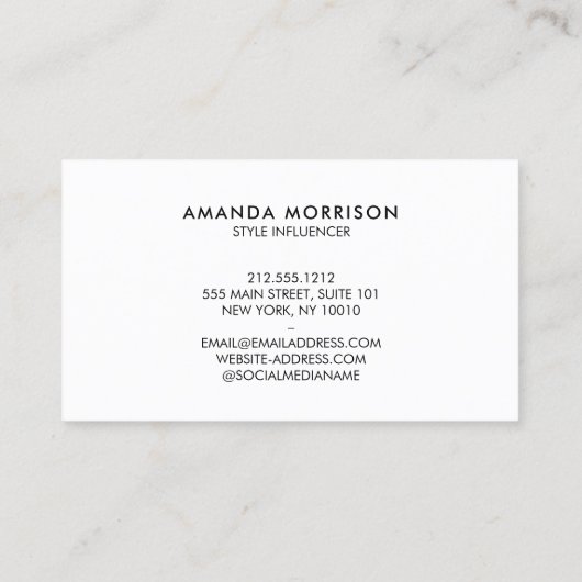 Carte De Visite Social Media QR Code Ajouter une photo Blanc (Dos)