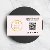 Carte De Visite Social Media QR Code Ajouter votre logo rose