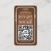 Carte De Visite Social Media QR Code Boho Terracotta Logo Moderne (Devant)