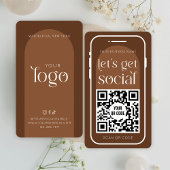 Carte De Visite Social Media QR Code Boho Terracotta Logo Moderne