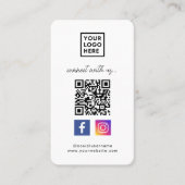 Carte De Visite Social Media QR Code Connectez-vous avec nous Blan (Devant)