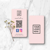 Carte De Visite Social Media QR Code Connexion Pink
