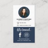 Carte De Visite Social Media QR Code Employé Photo & Logo de l'ent (Devant)