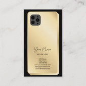 Carte De Visite Social Media QR Code Feminine Modern Gold Business (Dos)