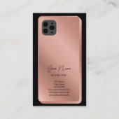 Carte De Visite Social Media QR Code Feminine Modern Rose Gold (Dos)