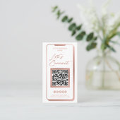 Carte De Visite Social Media QR Code Feminine Modern Rose Gold Bus (Debout devant)