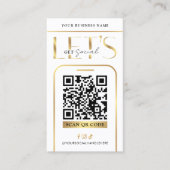 Carte De Visite Social Media QR Code Glam Gold Logo QR Code (Devant)