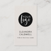 Carte De Visite Social Media QR Code Logo Élégant Eggshell (Devant)