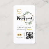 Carte De Visite Social Media QR Code & Logo Merci Eucalyptus (Devant)