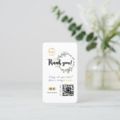 Carte De Visite Social Media QR Code & Logo Merci Eucalyptus (Debout devant)