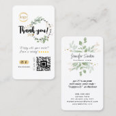 Carte De Visite Social Media QR Code & Logo Merci Eucalyptus (Devant / Derrière)