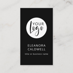 Carte De Visite Social Media QR Code Logo Minimaliste Noir