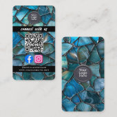 Carte De Visite Social Media QR Code Modern Pro Minimalist Sleek B (Devant / Derrière)