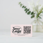 Carte De Visite Social Media QR Code Pink Marketing professionnel (Debout devant)