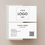 Carte De Visite Social Media QR Code Professionnel Blanc
