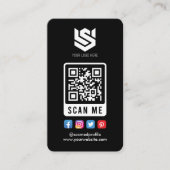 Carte De Visite Social Media Scan Me QR Code Logo Modern Simple (Devant)
