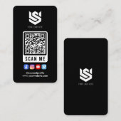 Carte De Visite Social Media Scan Me QR Code Logo Modern Simple (Devant / Derrière)