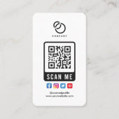Carte De Visite Social Media Scan ME QR Code Logo Moderne Simple (Devant)