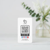 Carte De Visite Social Media Scan ME QR Code Logo Moderne Simple (Debout devant)