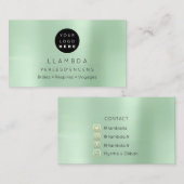 Carte De Visite Social Media TwitterYouTubeInstagraFaceFB Mint (Devant / Derrière)