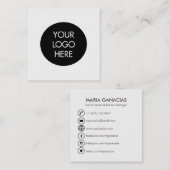 Carte de visite social noir et blanc simple de (Devant / Derrière)