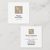 Carte de visite social simple moderne de carré de (Devant / Derrière)