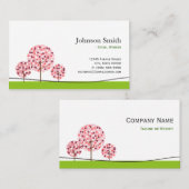 Carte De Visite Social Worker - Logo d'arbre d'attente rose mignon (Devant / Derrière)