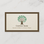 Carte De Visite Social Worker - Symbole d'arbre élégant (Dos)