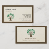 Carte De Visite Social Worker - Symbole d'arbre élégant (Devant / Derrière)