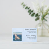 Carte de visite sociale Baleine bleue (Debout devant)