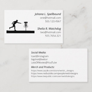 Carte de visite sociale blanche - Disc Golf