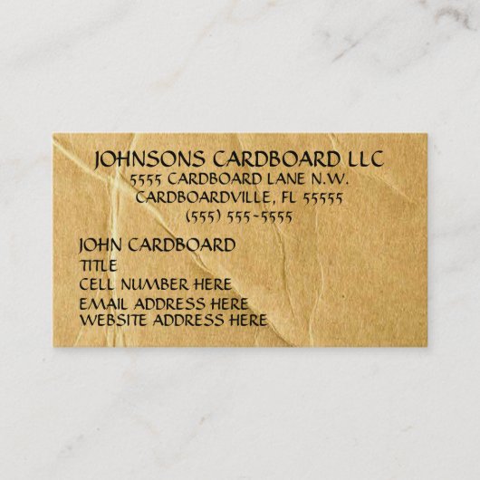 Carte De Visite Société Carton (Devant)