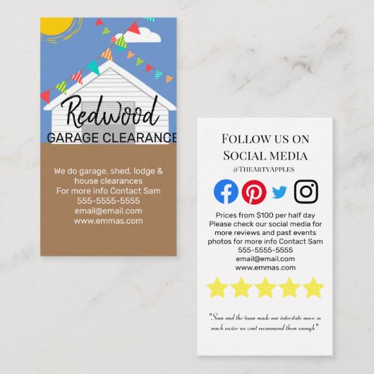 Carte De Visite société d' enlèvement des terres de la mine house (Devant / Derrière)