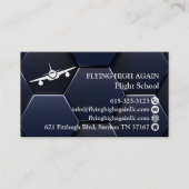 Carte De Visite Société d'aviation professionnelle moderne bleu et (Devant)