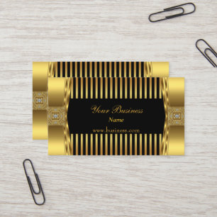 Carte De Visite Société de bijoux à rayures noires et or