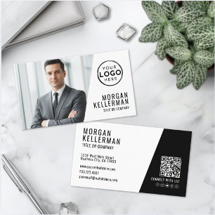Carte De Visite Société de Code QR de Photo Professionnel Votre Lo
