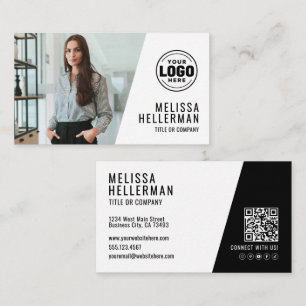 Carte De Visite Société de code QR de photo professionnelle Votre