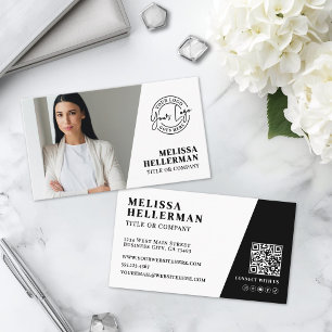 Carte De Visite Société de Code QR Photo Professionnel Votre Logo