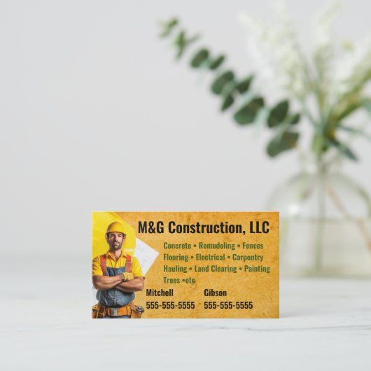 Carte De Visite Société de construction (Debout devant)