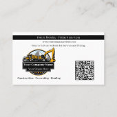 Carte De Visite Société de construction d'équipement lourd profess (Dos)