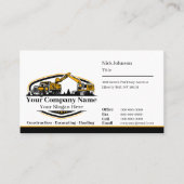 Carte De Visite Société de construction d'équipement lourd profess (Devant)