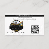 Carte De Visite Société de construction d'équipement lourd profess (Dos)